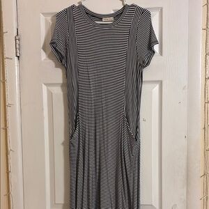 Casual Striped Navy and White Women’s Dress